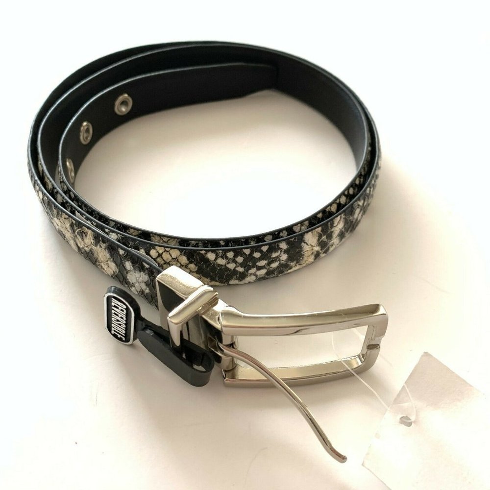 NWT! FASHION FOCUS Reversible Python Embossed Belt - Picture 3 of 6
